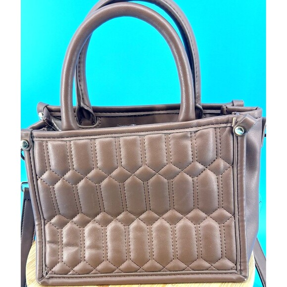 Steve Madden Womens Brown Leather Top Handle Satchel Handbag - Picture 4 of 9